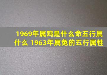 1969年属鸡是什么命五行属什么 1963年属兔的五行属性